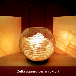 Sāls lampa Zelta ugunsgrozs ar rokturi