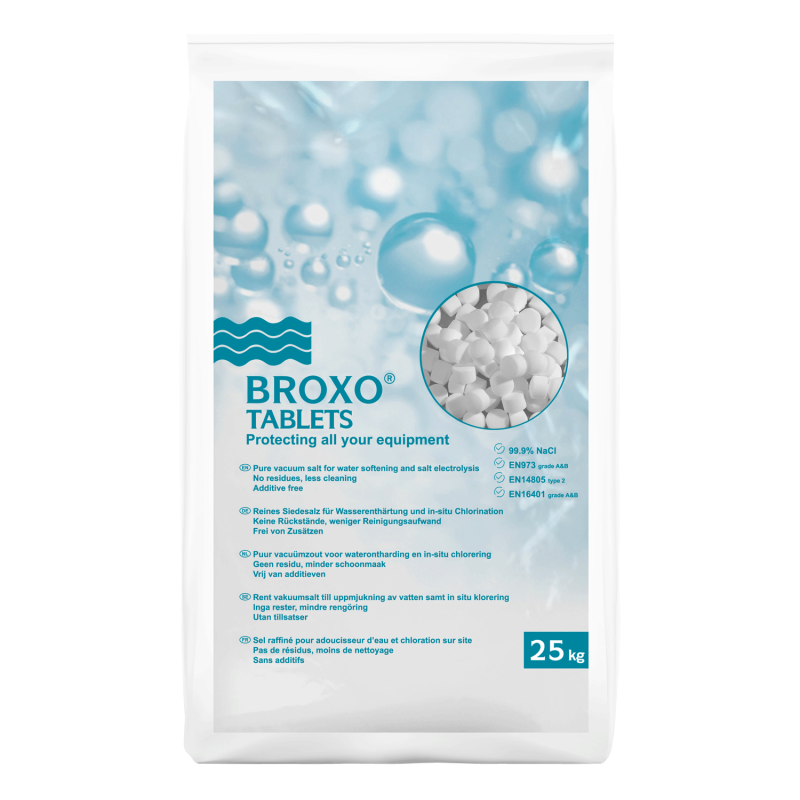 Ūdens mīkstināšanas sāls tabletes Broxo