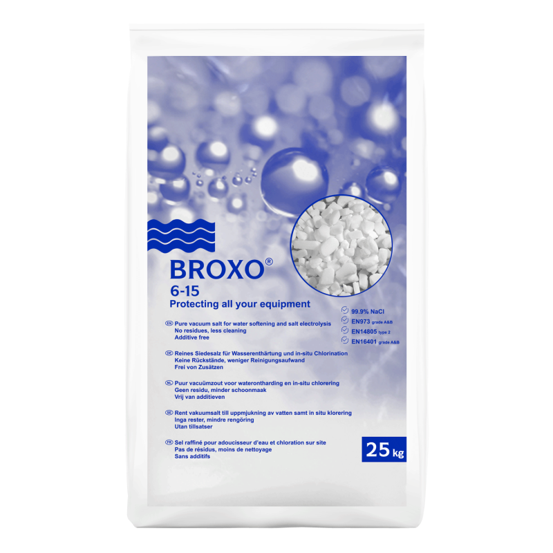 Ūdens mīkstināšanas sāls granulas Broxo