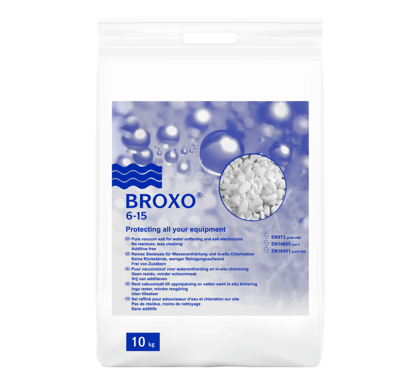 Ūdens mīkstināšanas sāls granulas Broxo